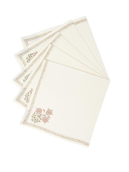 Matchesfashion.com D'ascoli - Set Of Four Shalimar Embroidered Cotton Napkins - Cream