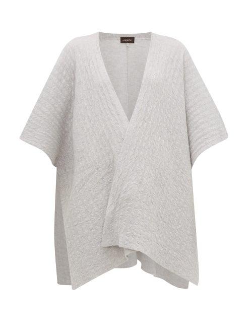 Matchesfashion.com Eskandar - Textured Cashmere Tabard Cardigan - Womens - Light Grey