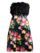 Matchesfashion.com Richard Quinn - Floral Print Strapless Satin Midi Dress - Womens - Black Multi