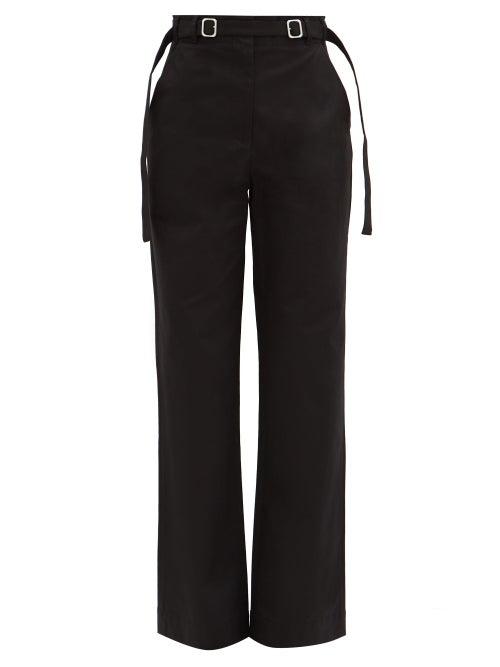 Matchesfashion.com Proenza Schouler White Label - Belted Cotton-blend Wide-leg Trousers - Womens - Black