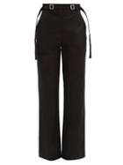 Matchesfashion.com Proenza Schouler White Label - Belted Cotton-blend Wide-leg Trousers - Womens - Black