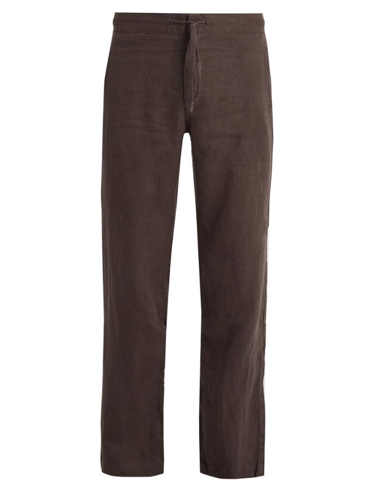 Onia Collin Drawstring-waist Linen Trousers