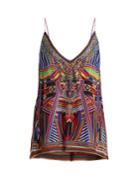 Camilla Tsachila Blessing-print Silk Cami Top