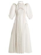 Self-portrait Lace-trim Puff-sleeve Dress