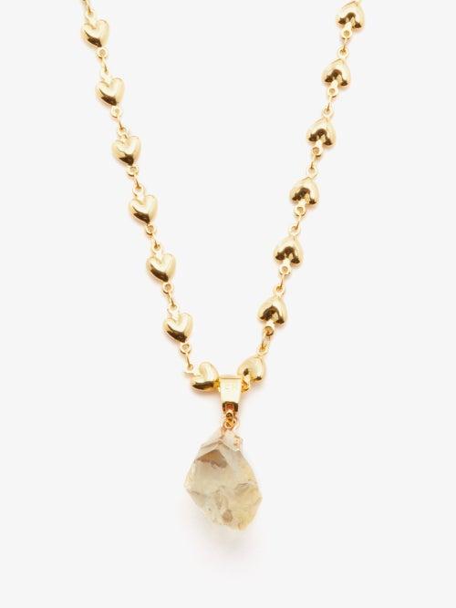 Crystal Haze - Habibi Citrine & 18kt Gold-plated Necklace - Womens - Yellow Multi