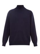 Matchesfashion.com Raey - Funnel Neck Wool Sweater - Mens - Navy