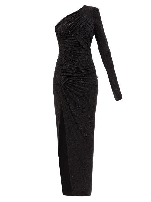 Matchesfashion.com Alexandre Vauthier - One-shoulder Crystal-embellished Gown - Womens - Black