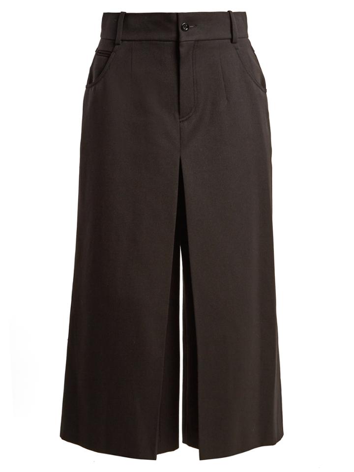 Chloé High-rise Wide-leg Wool-blend Cropped Trousers