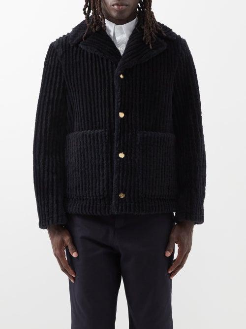 Thom Browne - Shearling Jacket - Mens - Navy