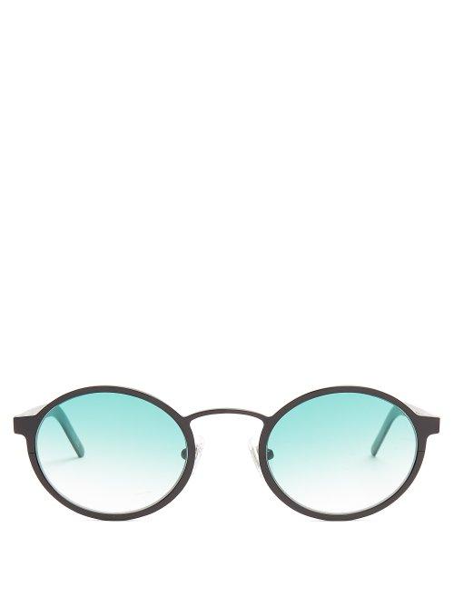 Matchesfashion.com Blyszak - Round Frame Metal Sunglasses - Mens - Black