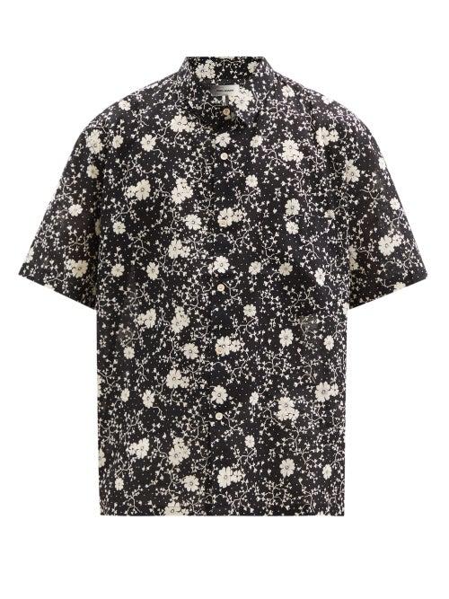Matchesfashion.com Isabel Marant - Iggy Short-sleeved Floral-print Cotton Shirt - Mens - Black