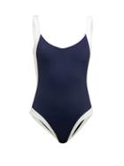 Matchesfashion.com Odyssee - Aurelia Colour Block Swimsuit - Womens - Navy