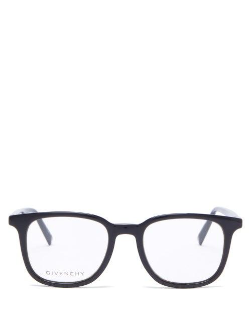 Matchesfashion.com Givenchy - Monogram-hinge Square Acetate Glasses - Mens - Black
