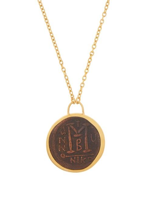 Matchesfashion.com Eli Halili - Byzantine Coin 22kt Gold Pendant Necklace - Womens - Gold