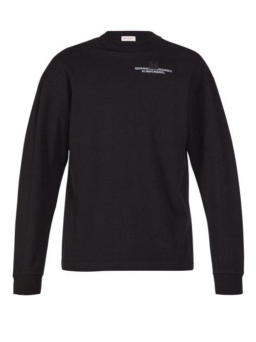 Matchesfashion.com Palm Angels - Logo Print Jersey Sweatshirt - Mens - Black