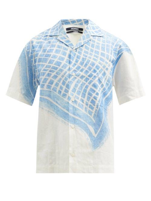 Matchesfashion.com Jacquemus - Jean Tablecloth-print Cotton-blend Shirt - Mens - Blue White