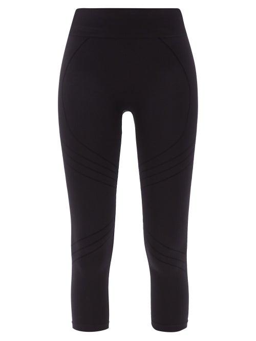 Ladies Activewear Prism - Motion 3/4 High-rise Stretch-jersey Leggings - Womens - Black
