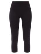 Ladies Activewear Prism - Motion 3/4 High-rise Stretch-jersey Leggings - Womens - Black