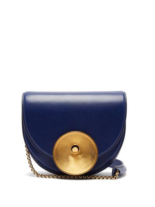 Matchesfashion.com Marni - Monile Half Moon Leather Cross Body Bag - Womens - Dark Blue