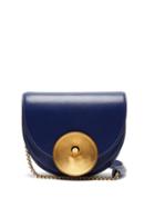 Matchesfashion.com Marni - Monile Half Moon Leather Cross Body Bag - Womens - Dark Blue