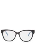 Matchesfashion.com Saint Laurent - Rectangle Frame Acetate Glasses - Womens - Black
