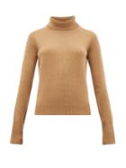 Matchesfashion.com Joseph - Slashed Cuff Cashmere Roll Neck Sweater - Womens - Camel