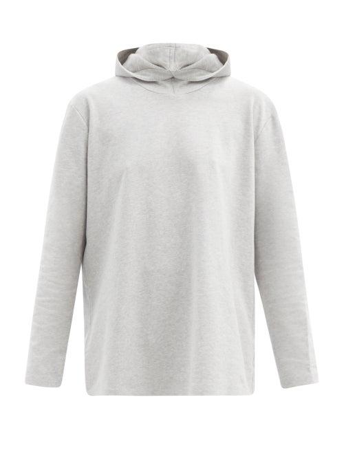 Matchesfashion.com Norma Kamali - Boyfriend Hooded Cotton-blend Jersey Top - Womens - Light Grey