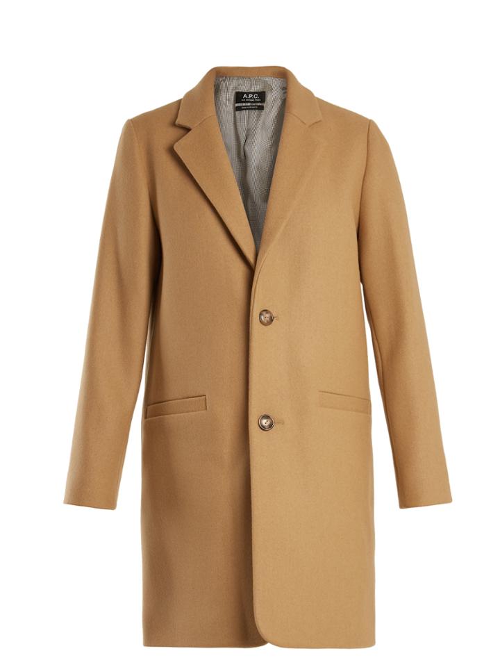 A.p.c. Carver Single-breasted Wool-blend Coat
