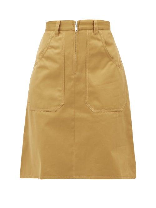 Matchesfashion.com La Fetiche - Anna Cotton-twill Skirt - Womens - Beige