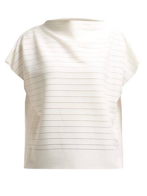 Matchesfashion.com Issey Miyake - Woody Panelled Stretch Jersey Top - Womens - White