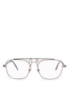 Calvin Klein 205w39nyc Squared-aviator Frame Metal Glasses