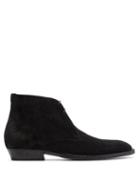 Matchesfashion.com Saint Laurent - Wyatt Suede Leather Ankle Boots. - Womens - Black