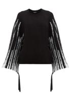 Matchesfashion.com Ann Demeulemeester - Striped Wool Blend Sweater - Womens - Black White