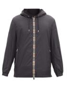 Matchesfashion.com Burberry - Everton Heritage Check-trimmed Hooded Jacket - Mens - Black