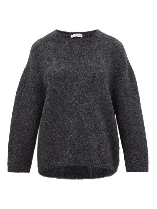 Matchesfashion.com Vika Gazinskaya - Oversized Boucl Sweater - Womens - Dark Grey