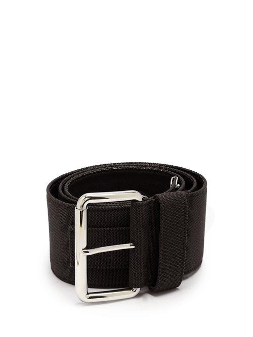Matchesfashion.com Miu Miu - Wide Canvas Belt - Womens - Black