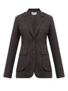 Matchesfashion.com Gabriela Hearst - Wesley Raw Edged Wool Blazer - Womens - Dark Grey