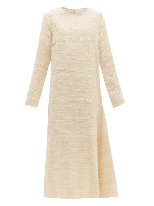 Matchesfashion.com Albus Lumen - Petram Long Sleeved Cotton Blend Dress - Womens - Nude