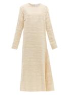 Matchesfashion.com Albus Lumen - Petram Long Sleeved Cotton Blend Dress - Womens - Nude
