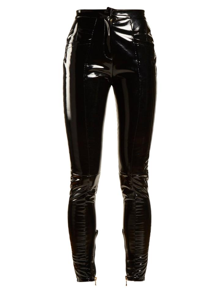Balmain Coated Mid-rise Skinny-leg Trousers