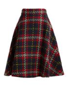 Miu Miu A-line Tartan-knit Wool Skirt