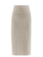 Allude - High-rise Cashmere Skirt - Womens - Grey