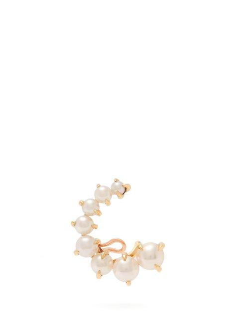 Matchesfashion.com Ana Khouri - Marie 18kt Gold & Pearl Ear Cuff - Womens - Pearl