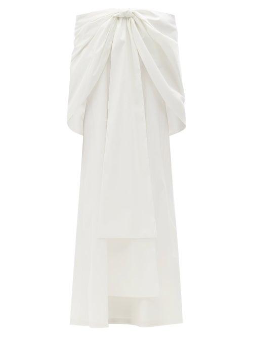 Matchesfashion.com Bernadette - Willow Bow Off-the-shoulder Taffeta Dress - Womens - Ivory