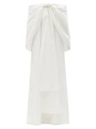 Matchesfashion.com Bernadette - Willow Bow Off-the-shoulder Taffeta Dress - Womens - Ivory