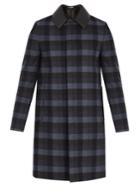 Valentino Detachable-collar Checked Wool Coat