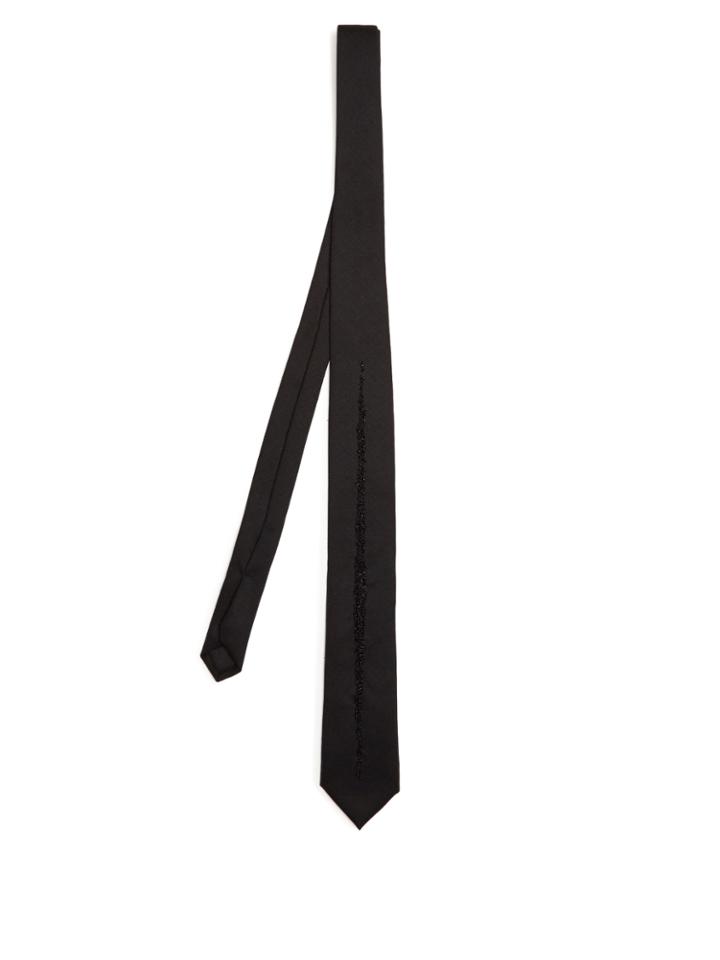 Title Of Work Bead-embellished Wool Tie