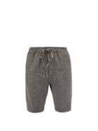 120 Lino 120% Lino - Drawstring-waist Linen-hopsack Shorts - Mens - Grey