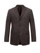 Matchesfashion.com Lemaire - Single-breasted Cotton-poplin Blazer - Mens - Dark Grey