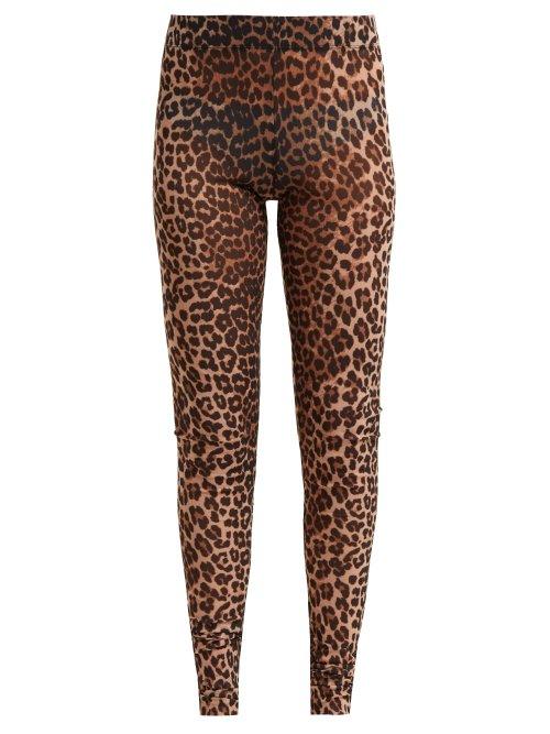 Matchesfashion.com Ganni - Tilden Leopard Print Mesh Leggings - Womens - Leopard